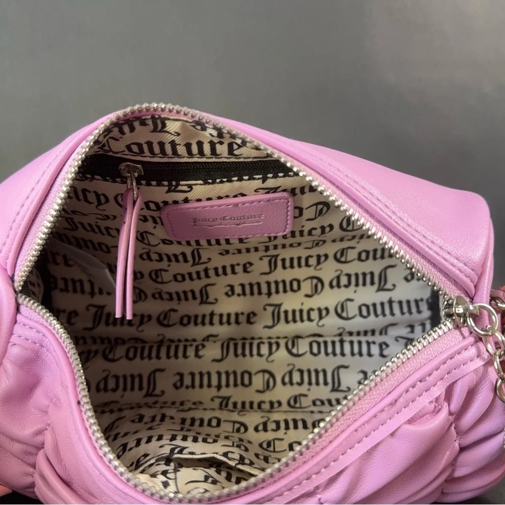 Juicy Couture YK2 Run The World Shoulder Bag Fondant Pink - Silver JC Charm - Picture 6 of 7